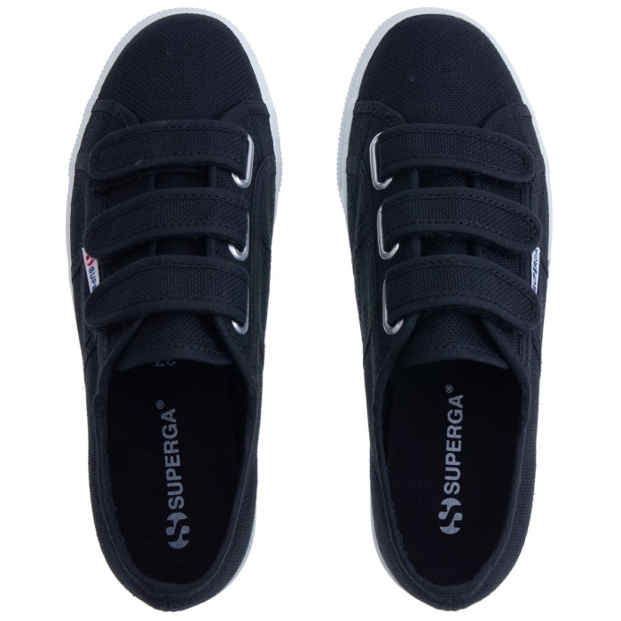 Superga 2790 Straps Black-Fwhite