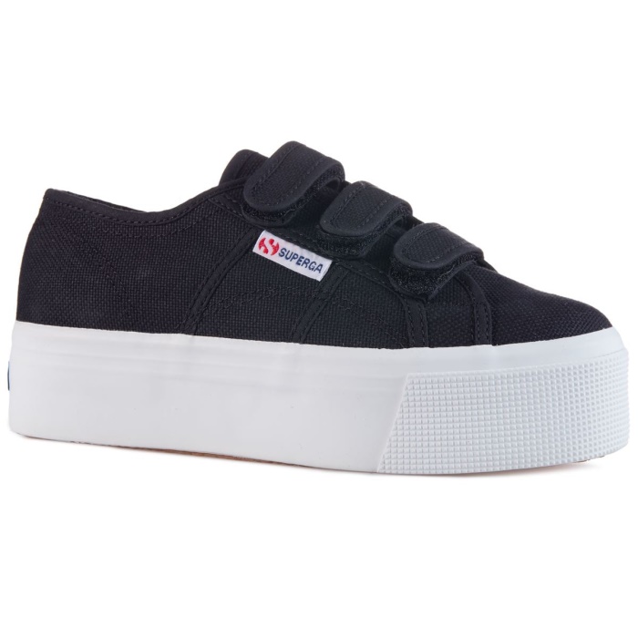 Superga 2790 Straps Black-Fwhite