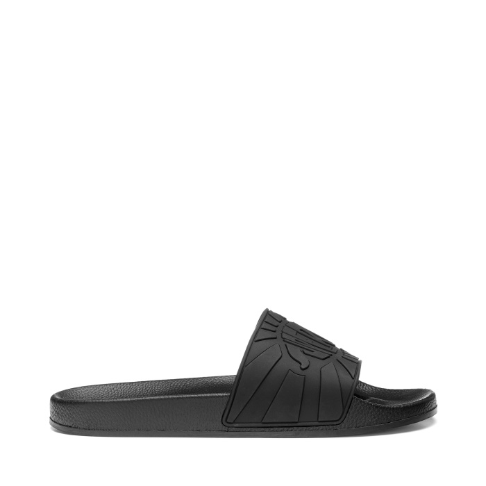 Superga 1908 Slides Raggiera Logo Total Black-Black