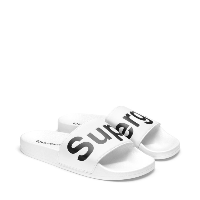 Superga 1908 Slides Polysoft White Black White