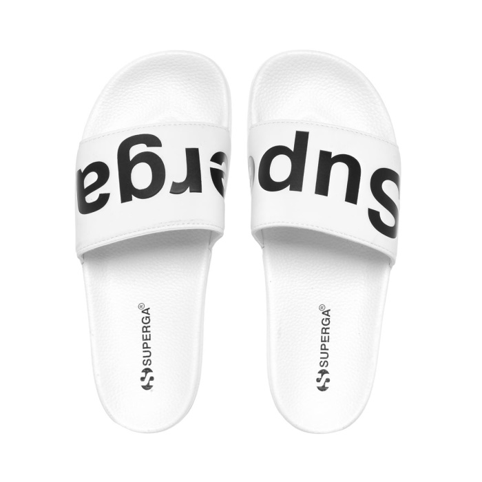 Superga 1908 Slides Polysoft White Black White