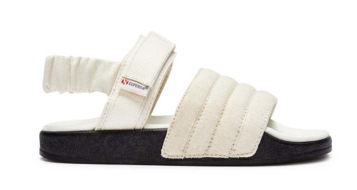 Superga 1911 Sandal Quilted Organic Ca Natural Beige-Black