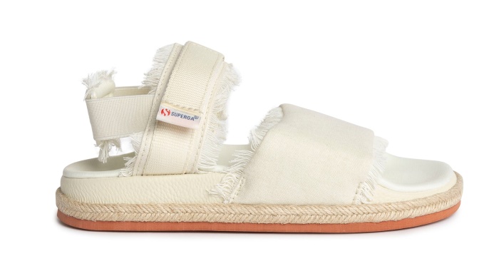 Superga 1911 Sandal Fringed Organic Ca Natural Beige