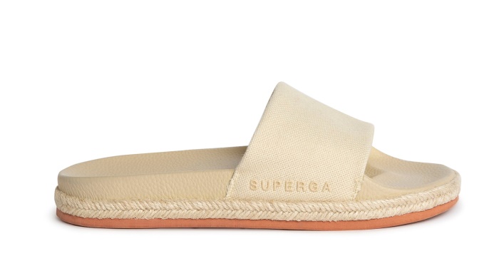 Superga 1908 Slides Organic Canvas Rop Eclipta Madagascar Almond