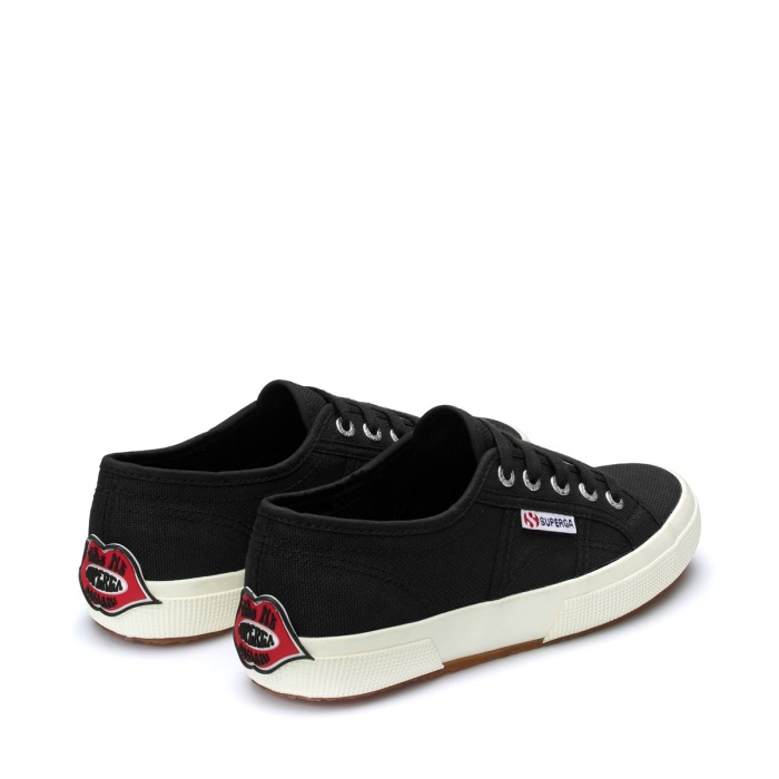 Superga 2750 Multicolor Logo Black-Red Lips-Black