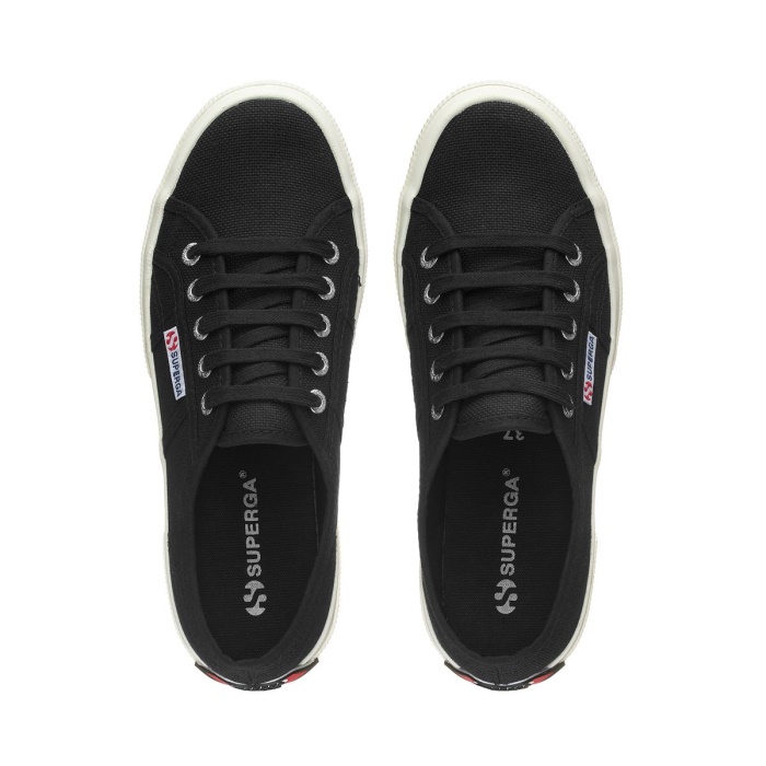Superga 2750 Multicolor Logo Black-Red Lips-Black