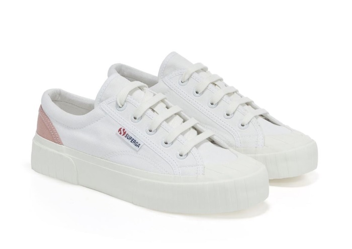 Superga 2630 Stripe Padded White-Pink Dusty