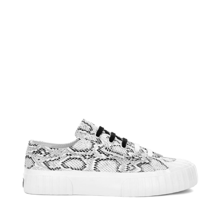 Superga 2630 Stripe Snake White Black Snake