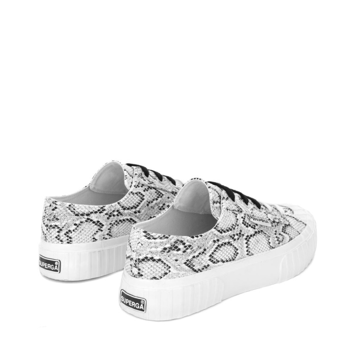 Superga 2630 Stripe Snake White Black Snake