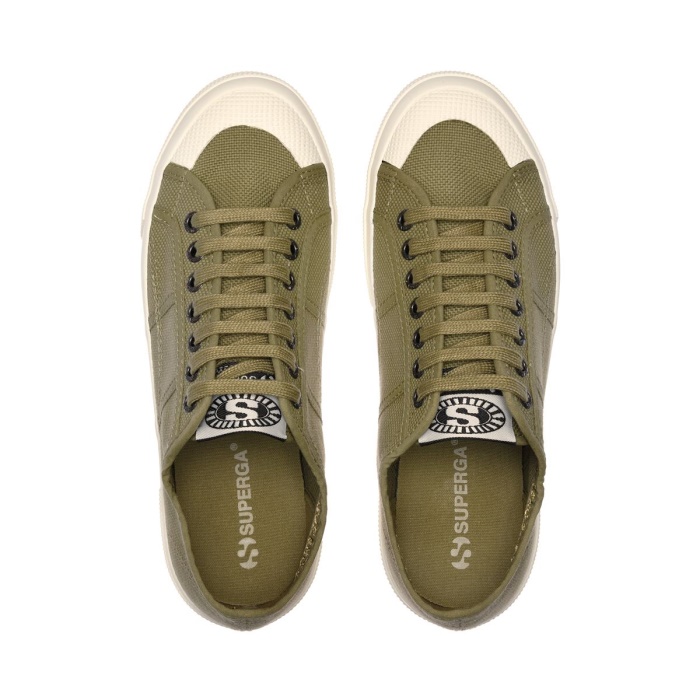 Superga 2390 Military 7 Eyelets Green Tortora-White
