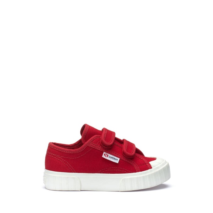 Superga 2630 Kids Stripe Straps Red Flame