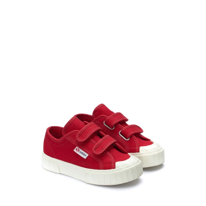 Superga 2630 Kids Stripe Straps Red Flame