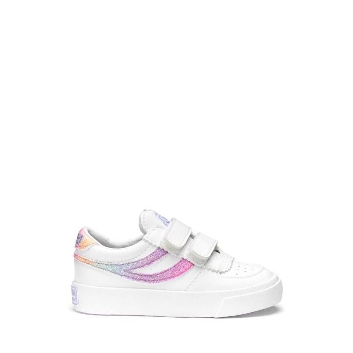 Superga 2846 Kids Seattle Straps Iride White-Pink Pastel Multic