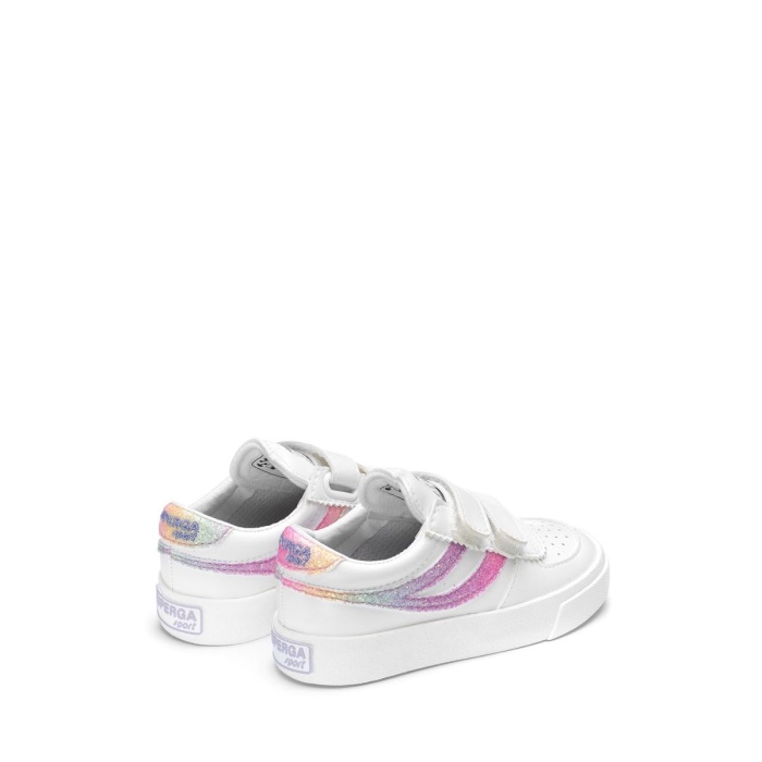 Superga 2846 Kids Seattle Straps Iride White-Pink Pastel Multic