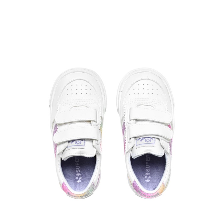 Superga 2846 Kids Seattle Straps Iride White-Pink Pastel Multic