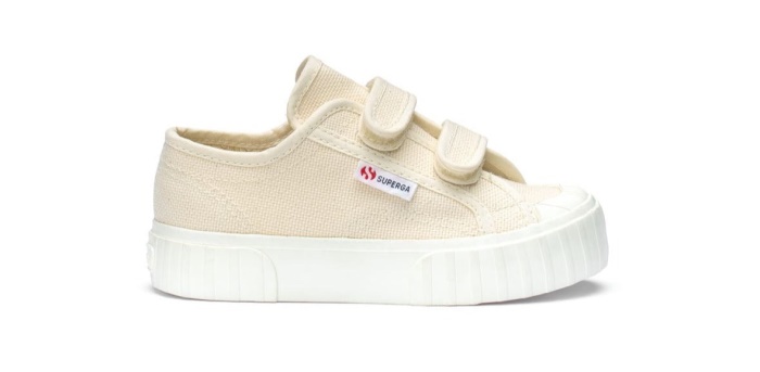 Superga 2630 Kids Stripe Straps Beige Raw