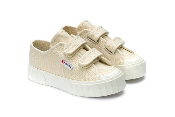 Superga 2630 Kids Stripe Straps Beige Raw
