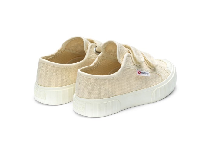 Superga 2630 Kids Stripe Straps Beige Raw