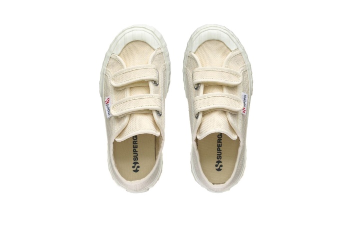 Superga 2630 Kids Stripe Straps Beige Raw