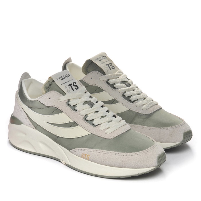 Superga 4089 Training 9Ts Slim Beige Gesso-Green Safari-White