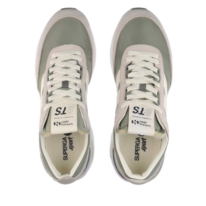 Superga 4089 Training 9Ts Slim Beige Gesso-Green Safari-White