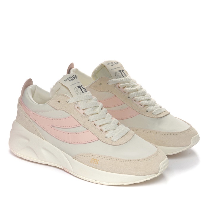 Superga 4089 Training 9Ts Slim White Avroio-Pink Ash-Beige Lt