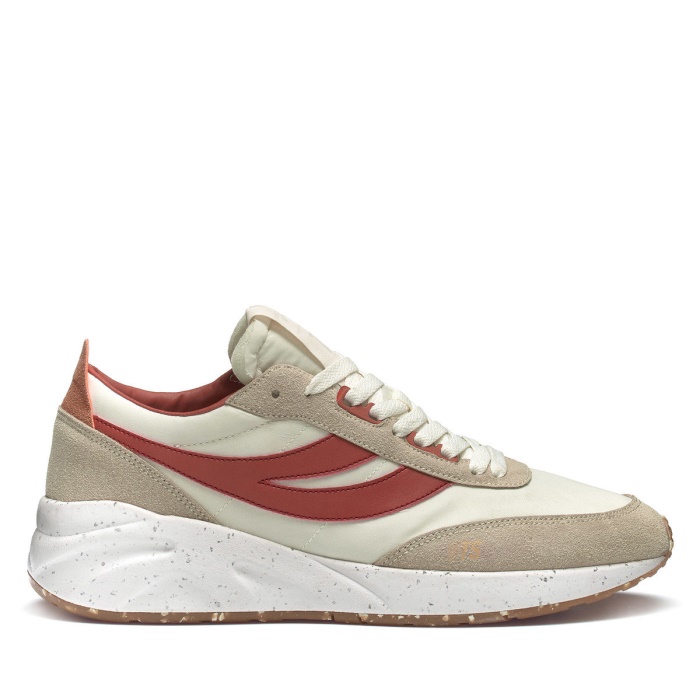 Superga 4089 Training 9Ts Slim Vegan Faux Leather Brown Reddish-Orange Dusty-Gre