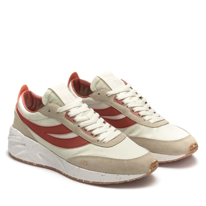 Superga 4089 Training 9Ts Slim Vegan Faux Leather Brown Reddish-Orange Dusty-Gre