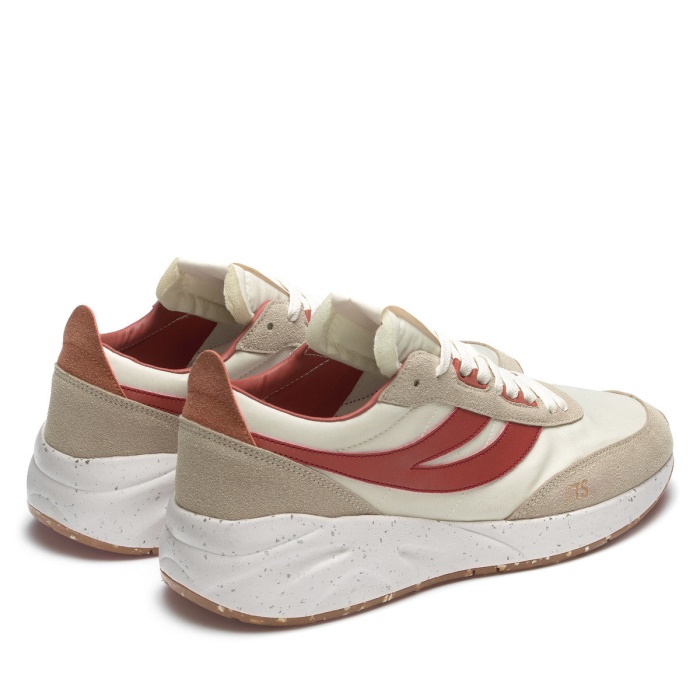 Superga 4089 Training 9Ts Slim Vegan Faux Leather Brown Reddish-Orange Dusty-Gre