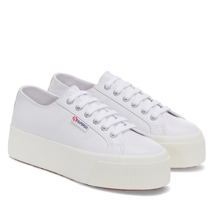 Superga 2790 Nappa Optical White-Silver-F Avorio