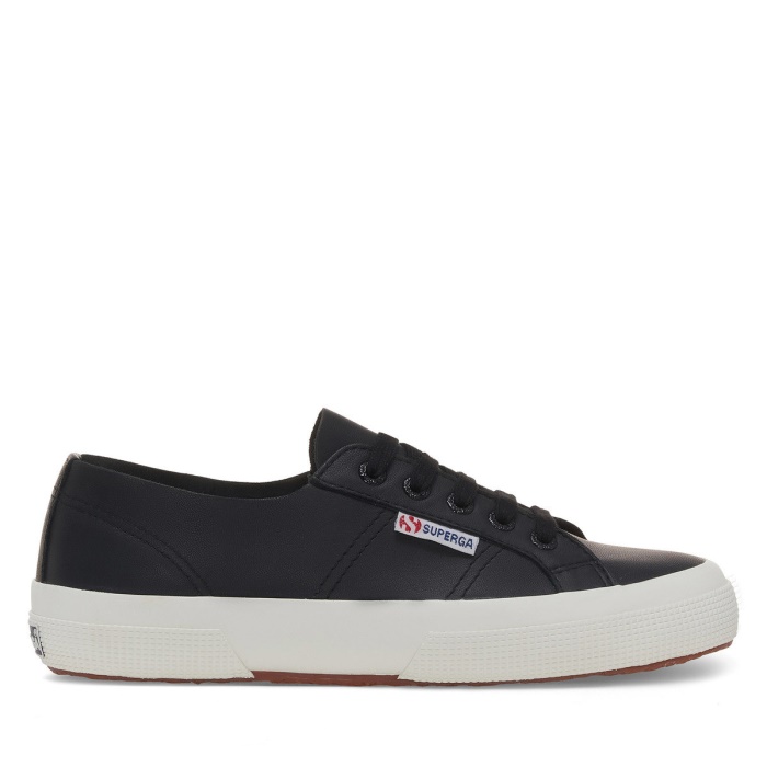 Superga 2750 Unlined Nappa Black-F Avorio