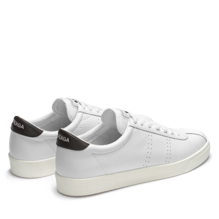 Superga 2843 Club S Comfort Leather White-Brown Plum-F Avorio