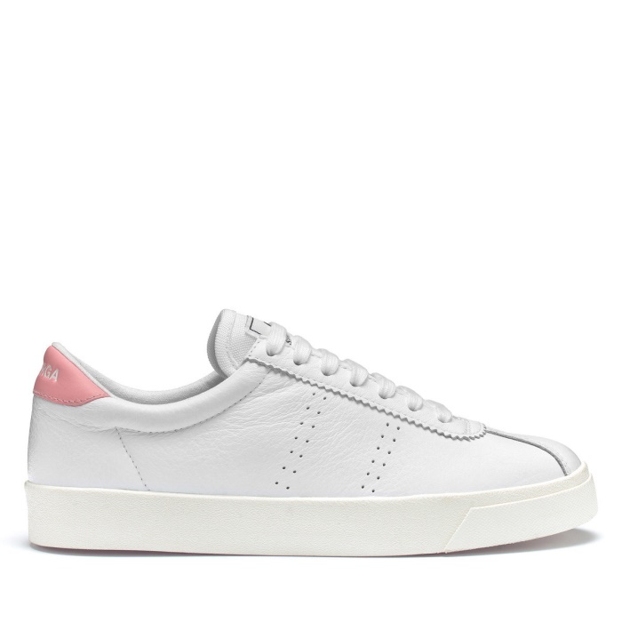 Superga 2843 Club S Comfort Leather White-Pink-F Avorio