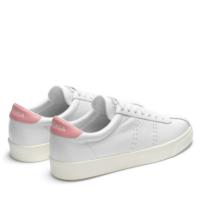 Superga 2843 Club S Comfort Leather White-Pink-F Avorio