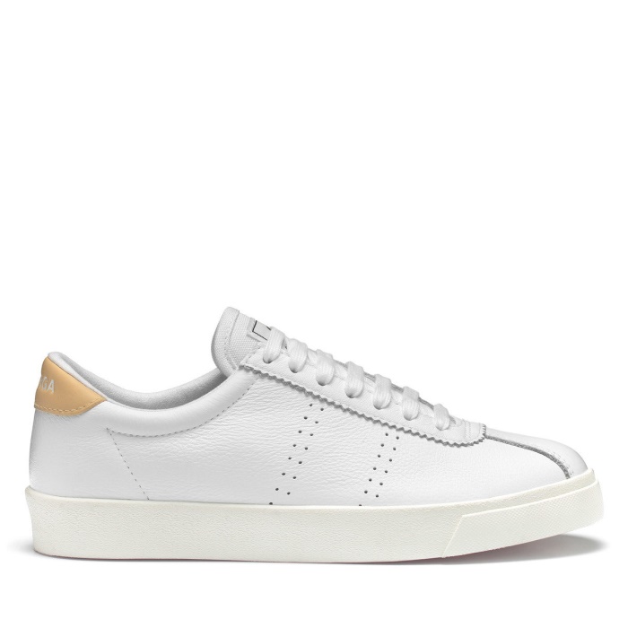 Superga 2843 Club S Comfort Leather White-Yellow Lt F Avorio