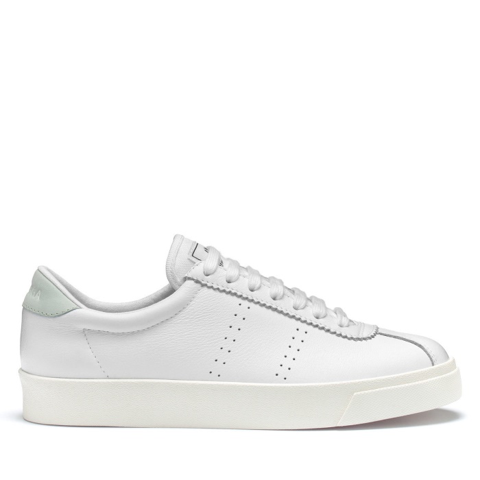 Superga 2843 Club S Comfort Leather White-Azure Ice-F Avorio