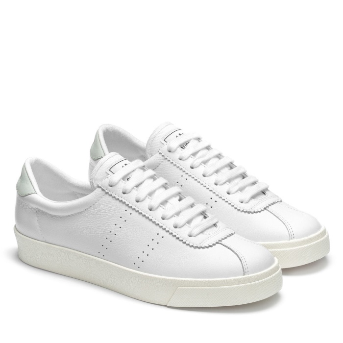 Superga 2843 Club S Comfort Leather White-Azure Ice-F Avorio