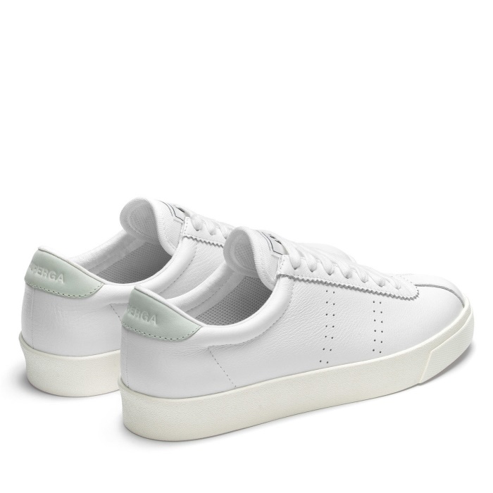 Superga 2843 Club S Comfort Leather White-Azure Ice-F Avorio