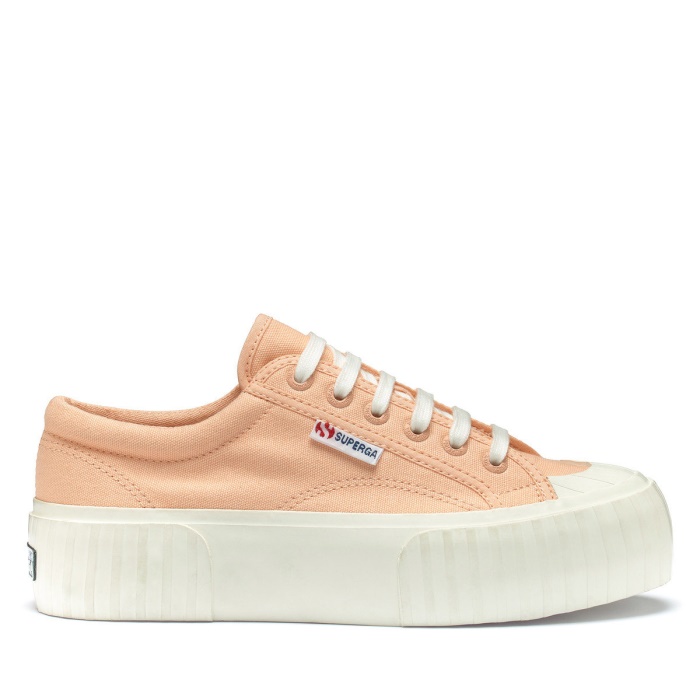 Superga 2631 Stripe Platform Pink Peach-F Avorio