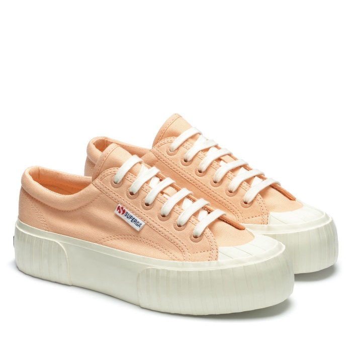 Superga 2631 Stripe Platform Pink Peach-F Avorio