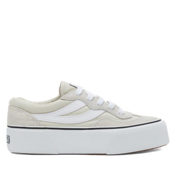 Superga 3041 Revolley Colourblock Platform White Milk-White