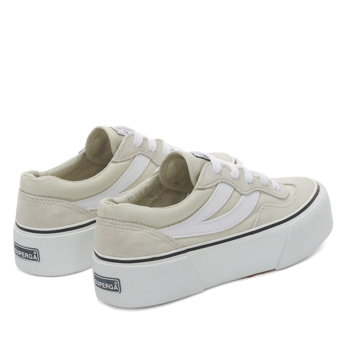 Superga 3041 Revolley Colourblock Platform White Milk-White