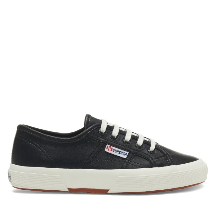 Superga 2750 Vegan Leather Black-White Avorio