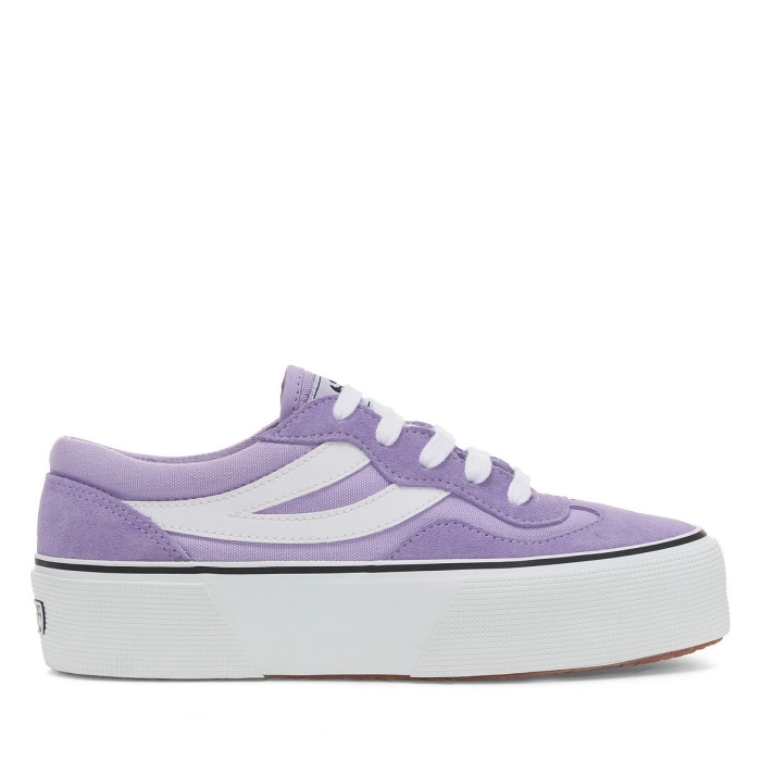 Superga 3041 Revolley Colourblock Platform Violet Lilla-White