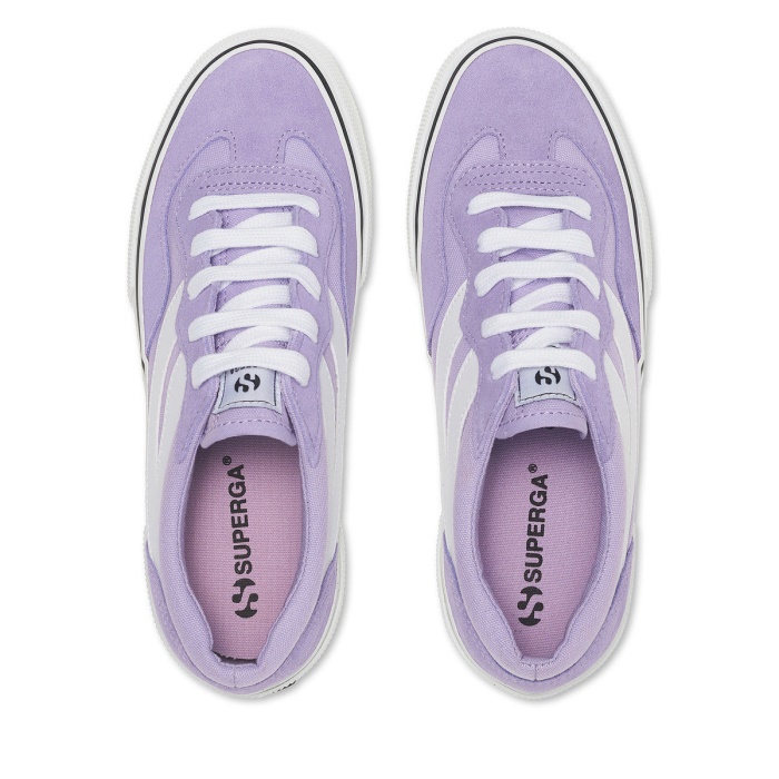Superga 3041 Revolley Colourblock Platform Violet Lilla-White
