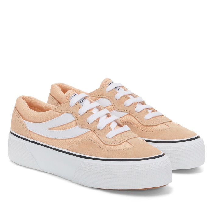 Superga 3041 Revolley Colourblock Platform Pink Peach-White