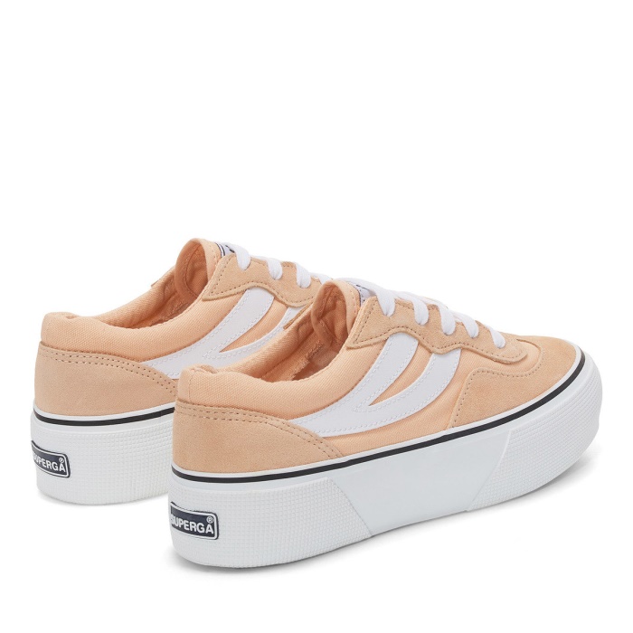 Superga 3041 Revolley Colourblock Platform Pink Peach-White