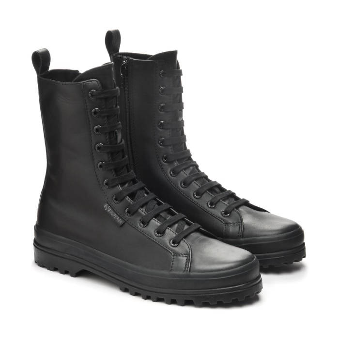 Superga 2641 Alpina High Nappa Total Black Black