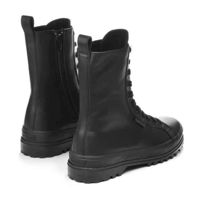 Superga 2641 Alpina High Nappa Total Black Black