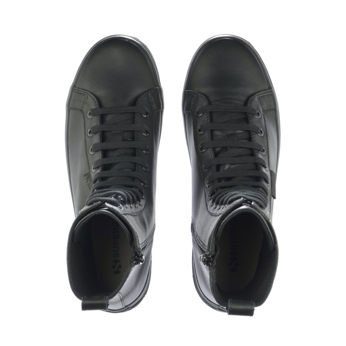 Superga 2641 Alpina High Nappa Total Black Black